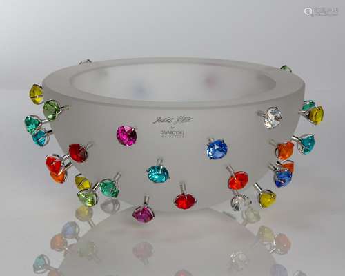 A Swarovski "Apollo" bowl studded with coloured &q...