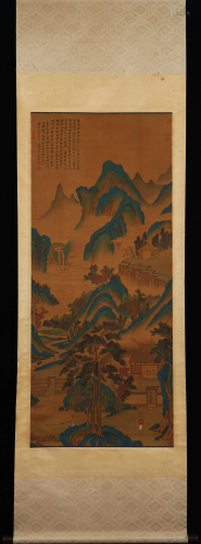 A CHINESE PAINTING OF MOUNTAIN DWELLINGS