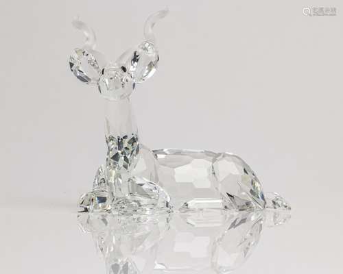 A Swarovski Crystal figure of a Kudu, 4 in. (10 cm)