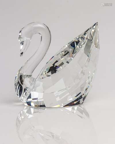 A Swarovski Silver Crystal maxi Swan "Soulmates", ...