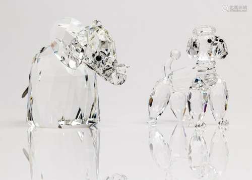 A Swarovski Crystal Large Elephant, 2 1/2 in. (6 cm) h.; 2 1...