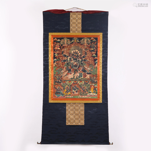 A THANGKA OF SIX-ARMED MAHAHALA