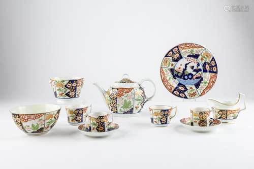 A composite Derby Imari pattern tea and coffee service,