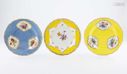 Three Vienna porcelain dished plates,