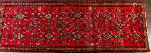 A Hamadan hand knotted wool runner, 3'8 1/2" x 9&#...