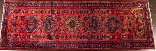 A Zanjan hand knotted wool runner, 3'6" x 9'6...