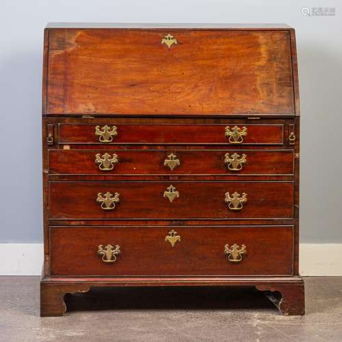 A Georgian mahogany secretaire, 43 1/2 x 39 x 22 in. (110.4 ...