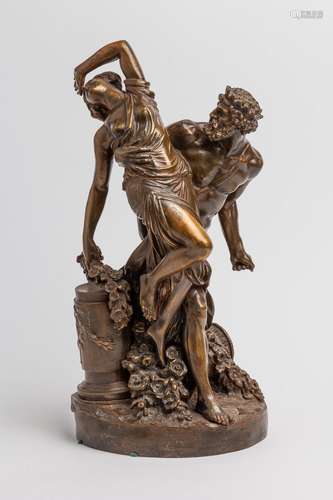 A bronze figure group depicting the abduction of Persephone,...