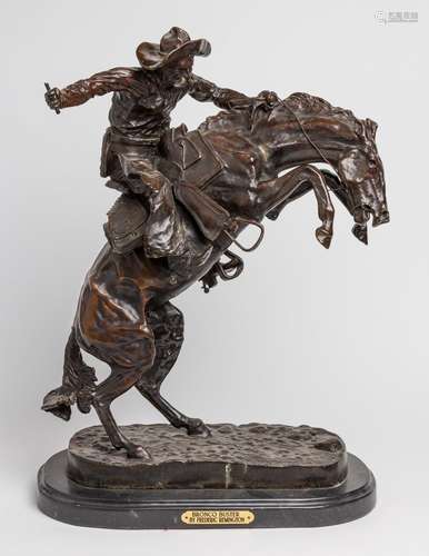 After Frederic Remington, American (1861-1909), The Bronco B...