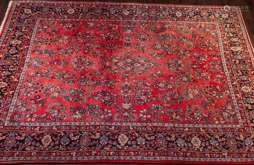 A large Persian wool hand knotted area rug, 9'2 1/2&quo...