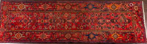 A Zanjan hand knotted wool runner, 3'4" x 10'