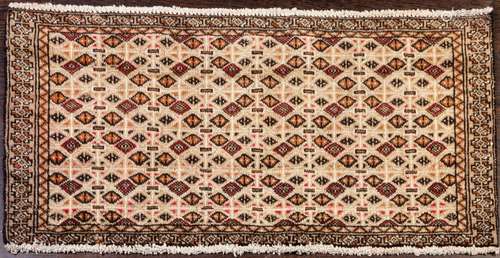 A Turkish hand knotted wool mat, 3'7" x 1'8&q...