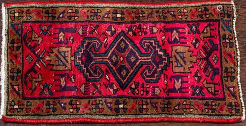 A Turkish hand knotted wool mat, 1'5 3/4" x 2'...