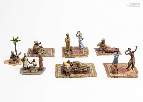 A group of seven Bergman type Austrian cold painted figures,