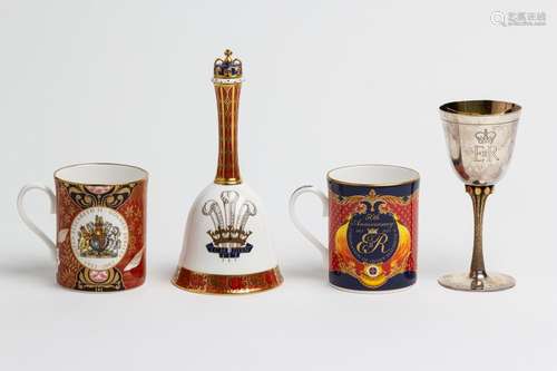 Two Royal Worcester Royal commemorative mugs,