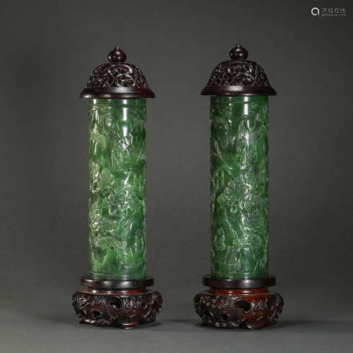 A set of Green Jade from Qing