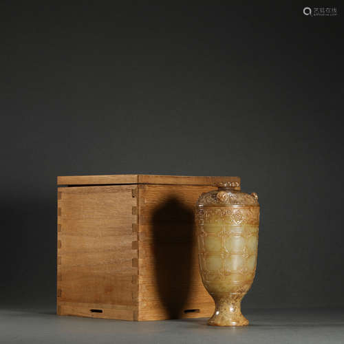 HeTian Jade High Foot Cup from Han