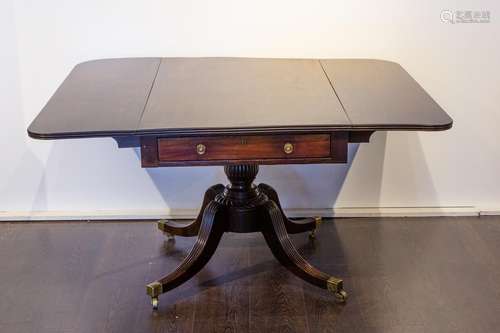 A George III mahogany Pembroke table, 53 x 44 x 28 in. (135 ...