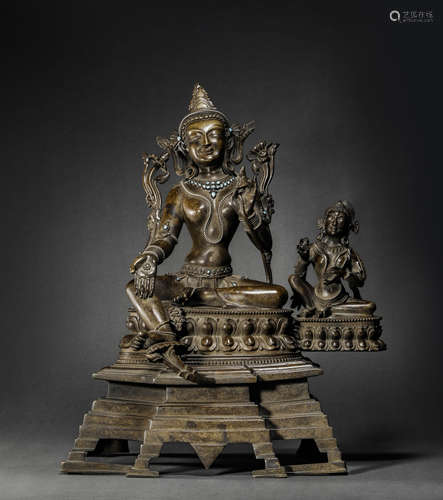 Alloy Inlaying with Silver Green tara from Qing