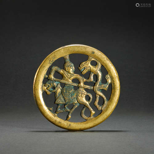 Copper and Golden Human Pendant from 7th Century