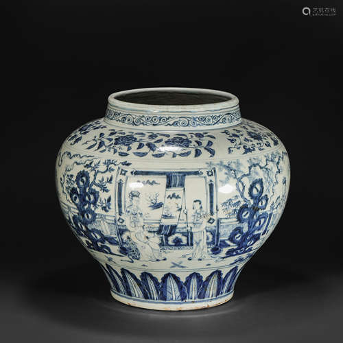 Kiln Pot with Human Story from Yuan