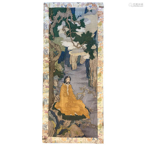 Silk Tapestry of Human from Qing