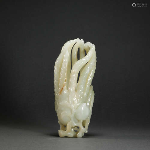 HeTian Jade Ornament in Buddha Head form from Qing