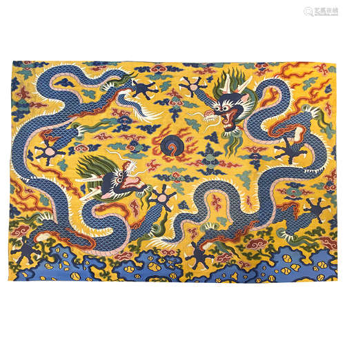 Silk Tapestry with Dragon Grain from Qing