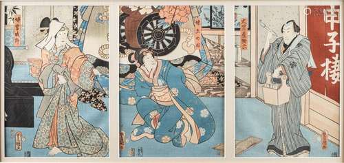 Toyokuni III, 13 1/4 x 29 1/2 in. (33.7 x 74.9 cm) (unframed...