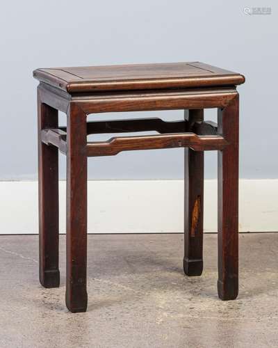 A Chinese hardwood low waisted table. 16 1/2 x 17 x 20 1/2 i...