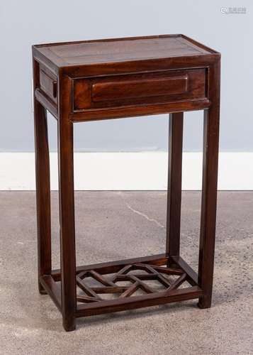 A Chinese hardwood small rectangular topped table, 17 x 10 x...