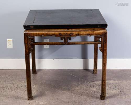 A Chinese provincial lacquered top table, 33 x 33 x 33 in. (...