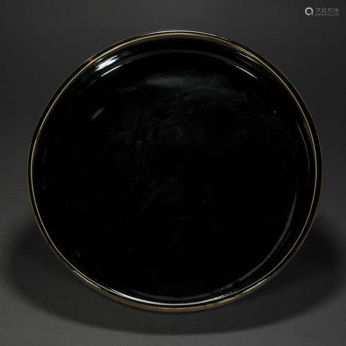 Ding Kiln Black Glazed Plate from Song