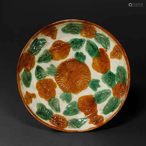 Tri-colored Round Plate from Liao