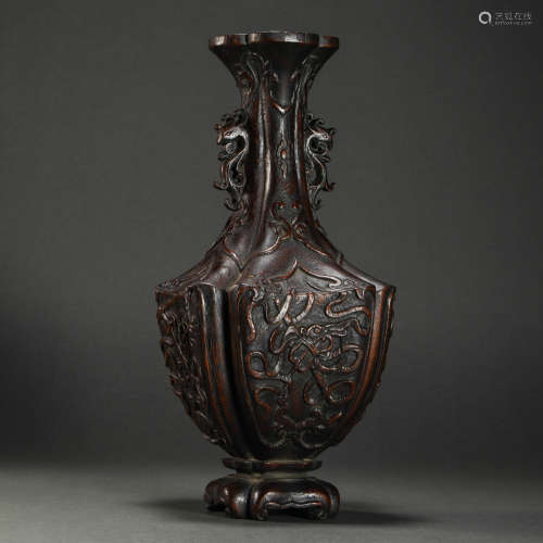 Red Sandalwood carved Ornament from Qing