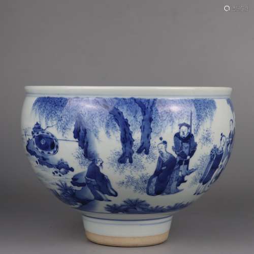 Blue And White Figure Story Bowl