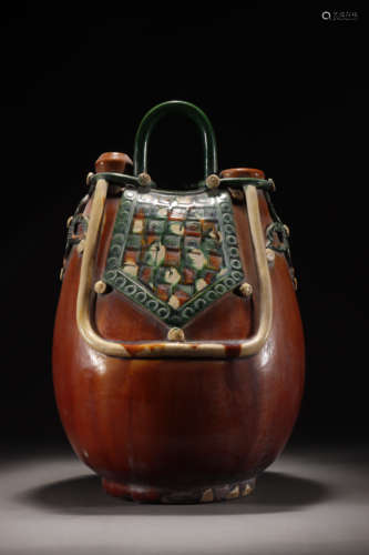 Sancai Glaze Skin-Form Pot