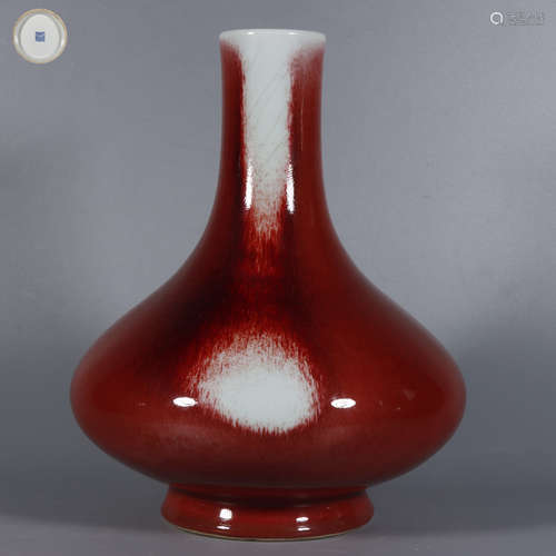 A Sacrificial Red Glaze Bottle Vase