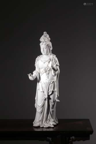Dehua White Glaze Standing Figure Of Avalokitesvara