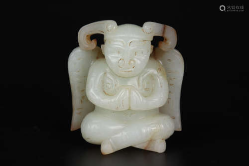 White And Russet Jade Figure