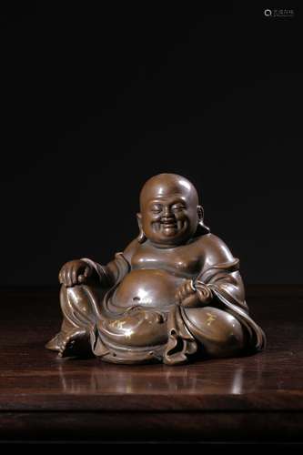 Gilt-Splashed Figure Of Seated Maitreya