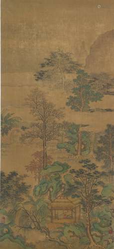 Qiu Ying, Chinese Landscape And Pavilion Painting