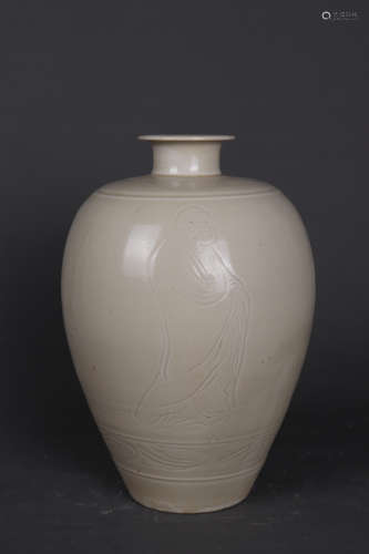 Ding Ware Incised Figure Vase