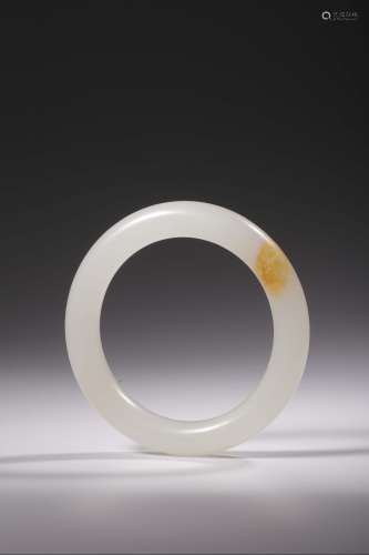White And Russet Jade Bangle