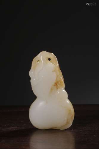 White And Russet Jade Double-Gourd Ornament