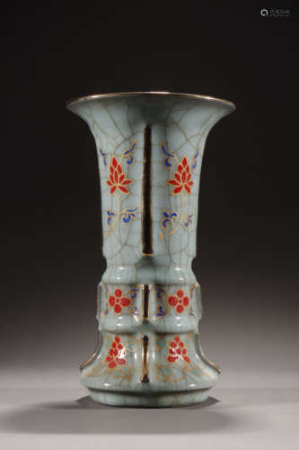 Polychromed Guan Type Crackle Beaker Gu