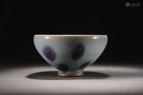 Purple Splashed Jun Ware Tea Bowl