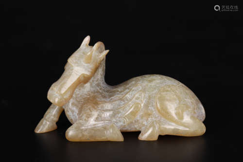 Jade Carving Of Recumbent Horse