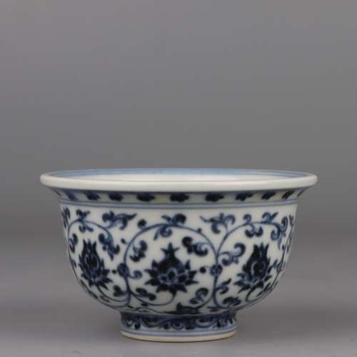 Blue And White Floral Cup