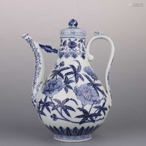 Blue And White Flower Ewer